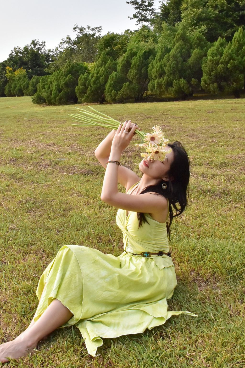 915植物紮染｜掛脖蕾絲拼接bratop-精靈綠-1