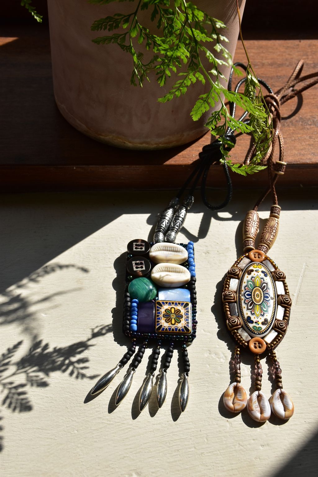 921貝殼拼貼項鍊-2