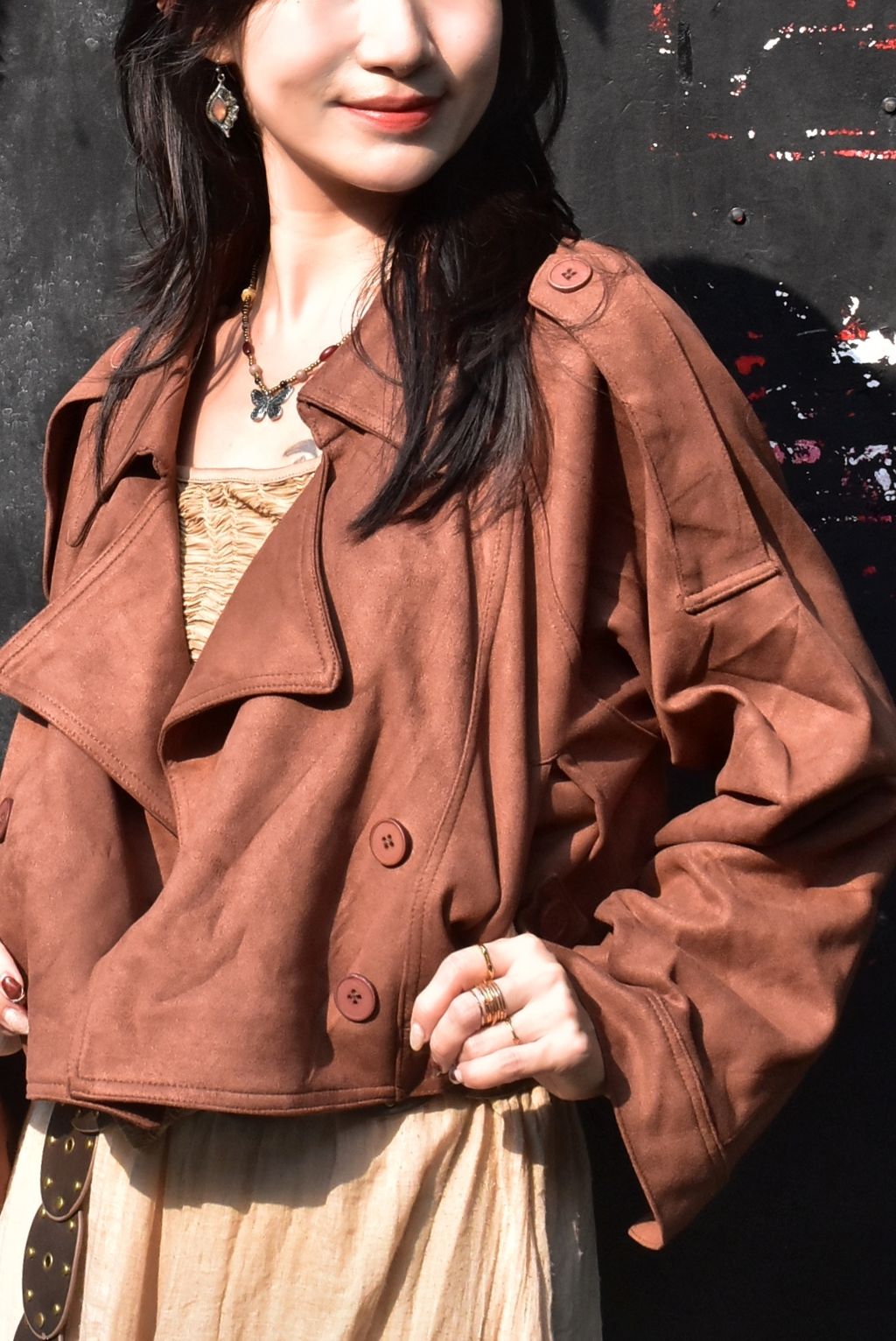 1026麂皮絨短夾克-3