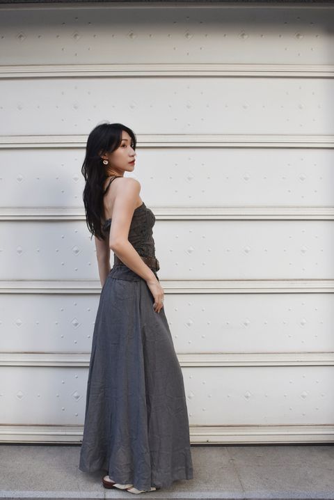 1006棉麻垂墜寬褲｜岩石灰-3