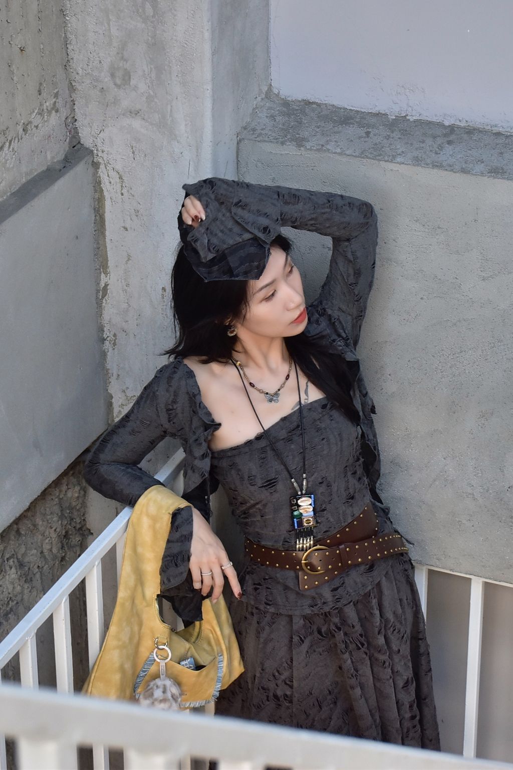 1015解構不規則外套｜岩石灰-4