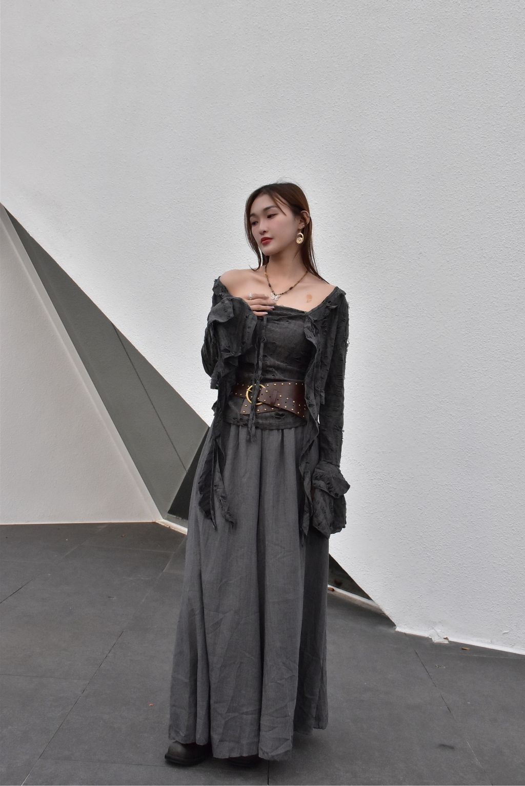 1015解構不規則外套｜岩石灰-3