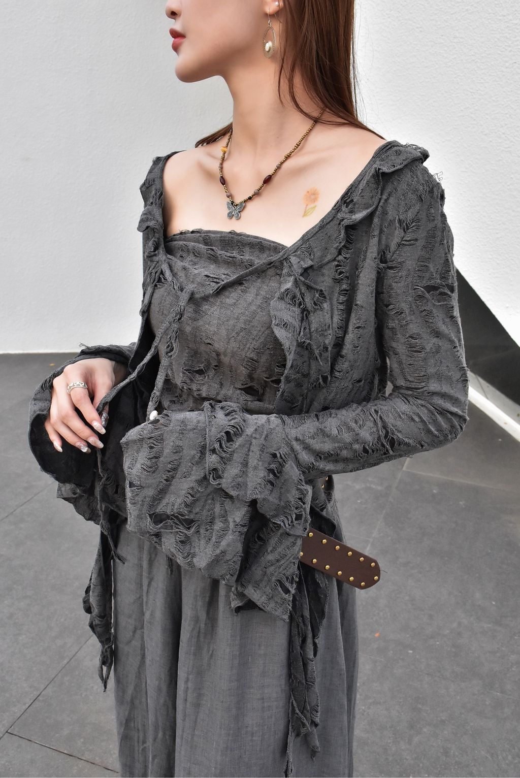 1015解構不規則外套｜岩石灰-2