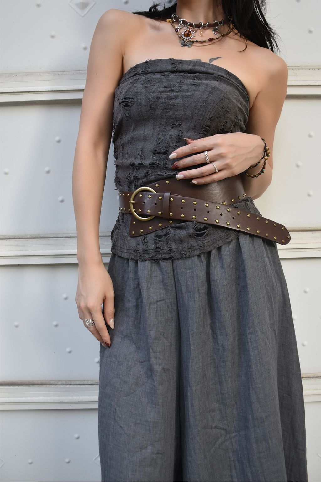 1017解構長款抹胸｜岩石灰-2