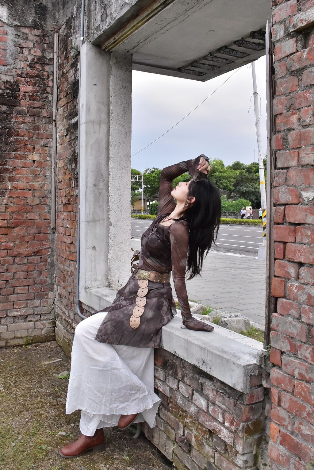 1010水墨透紗長上衣-2