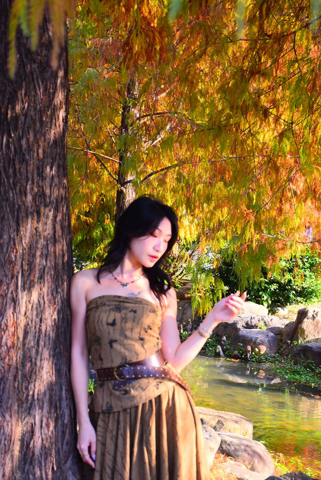 1202解構蝴蝶長款抹胸｜亞麻色-6