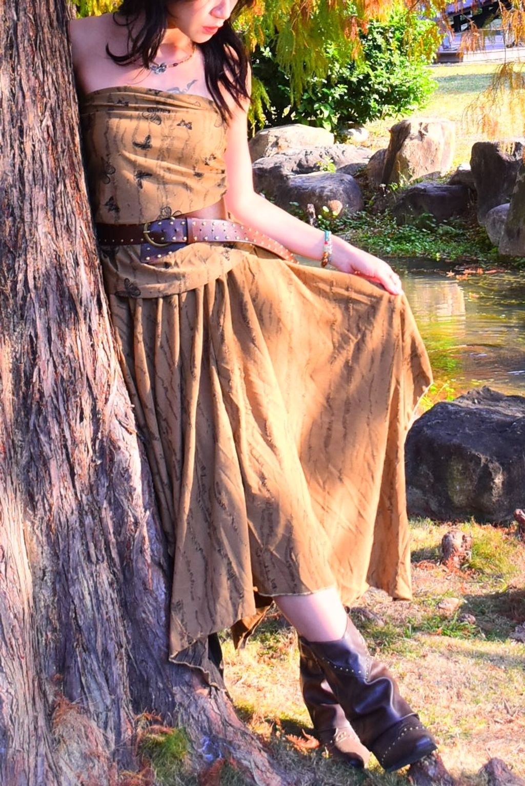 1204解構不規則半裙｜亞麻色-6