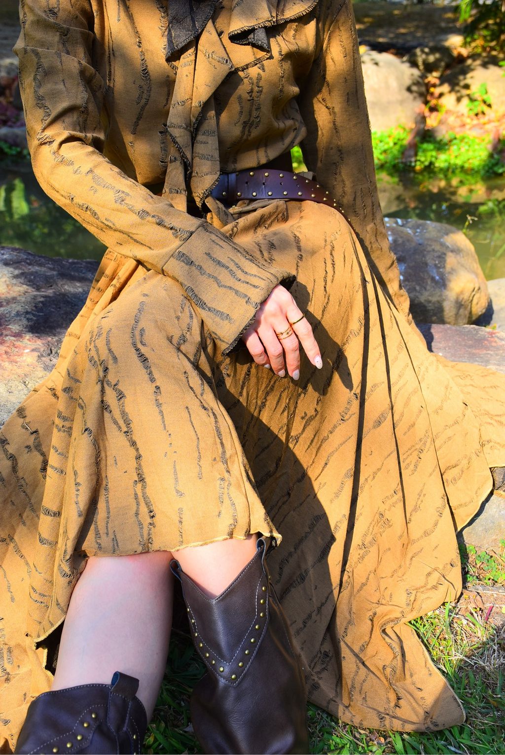 1204解構不規則半裙｜亞麻色-1