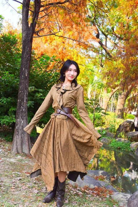 1204解構不規則半裙｜亞麻色-3