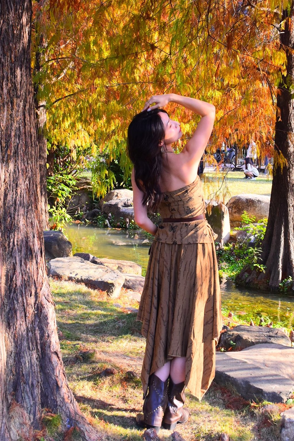 1202解構蝴蝶長款抹胸｜亞麻色-7