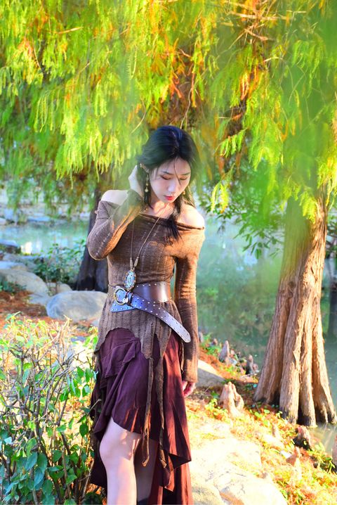 1205鏤空針織寬領上衣｜楓葉咖-5