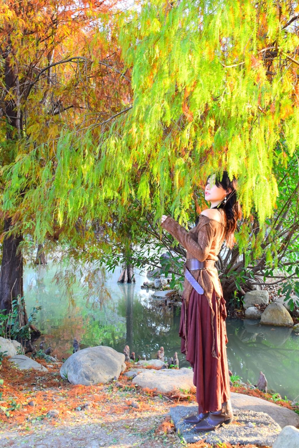 1206絲絨層次半裙｜酒紅棕-9