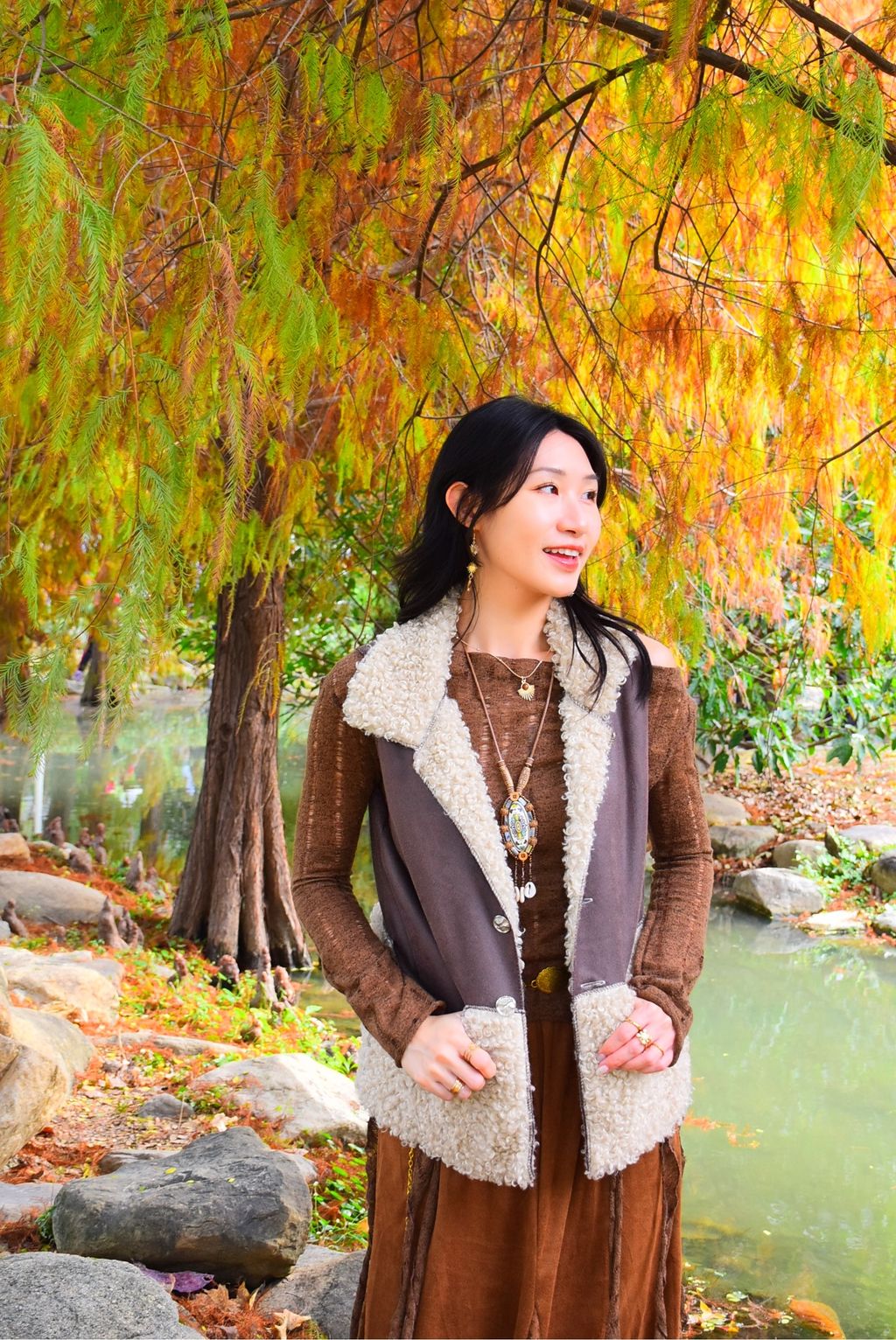 6108羊羔毛拼接背心外套-4