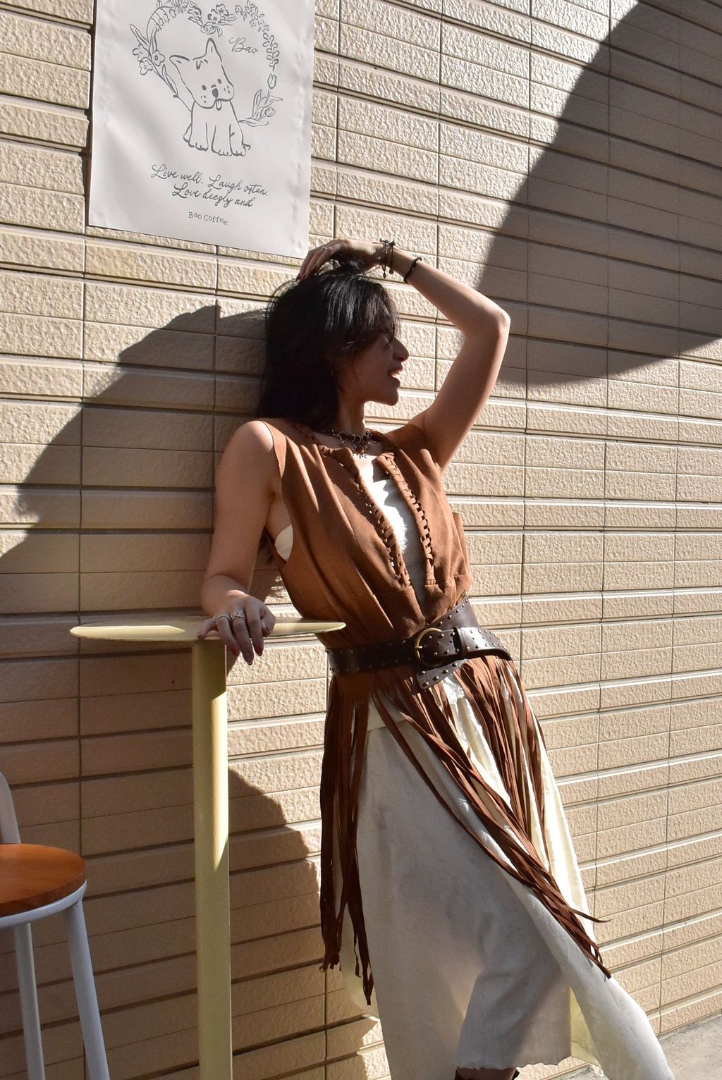 6113麂皮絨流蘇背心外套-4