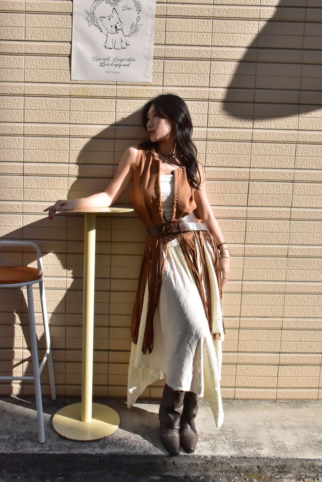 6113麂皮絨流蘇背心外套-3