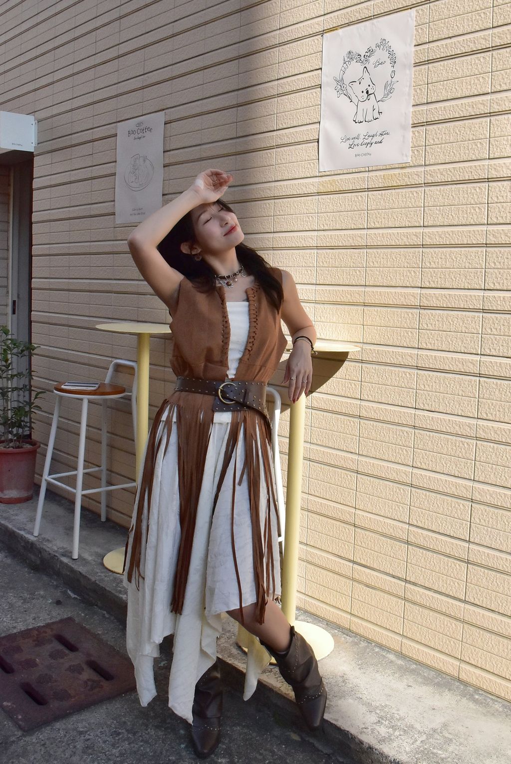 6113麂皮絨流蘇背心外套-5