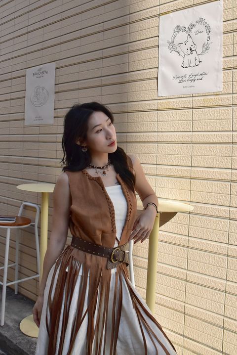 6113麂皮絨流蘇背心外套-7