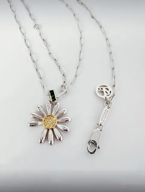 Blooming Heart 雛菊花 項鍊-1