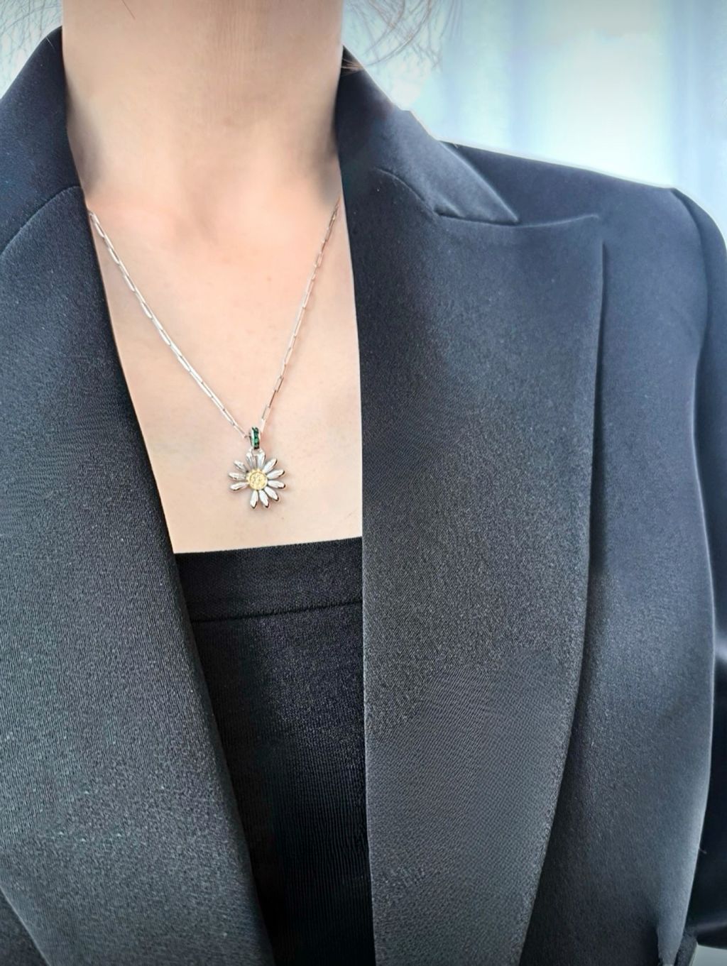 Blooming Heart 雛菊花 項鍊-2