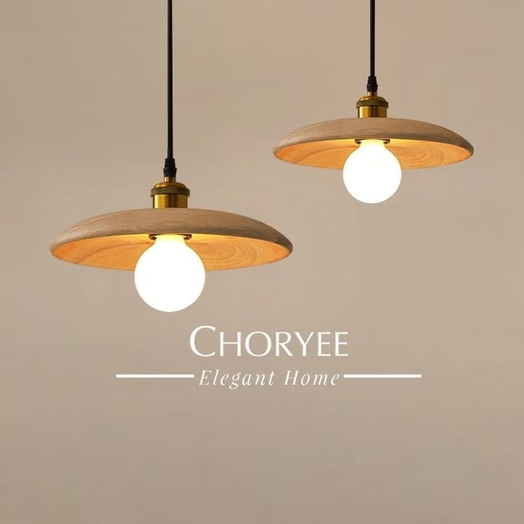 01-choryee 橡膠木北歐吊燈，溫潤木質餐吊燈，適用餐廳書房臥室