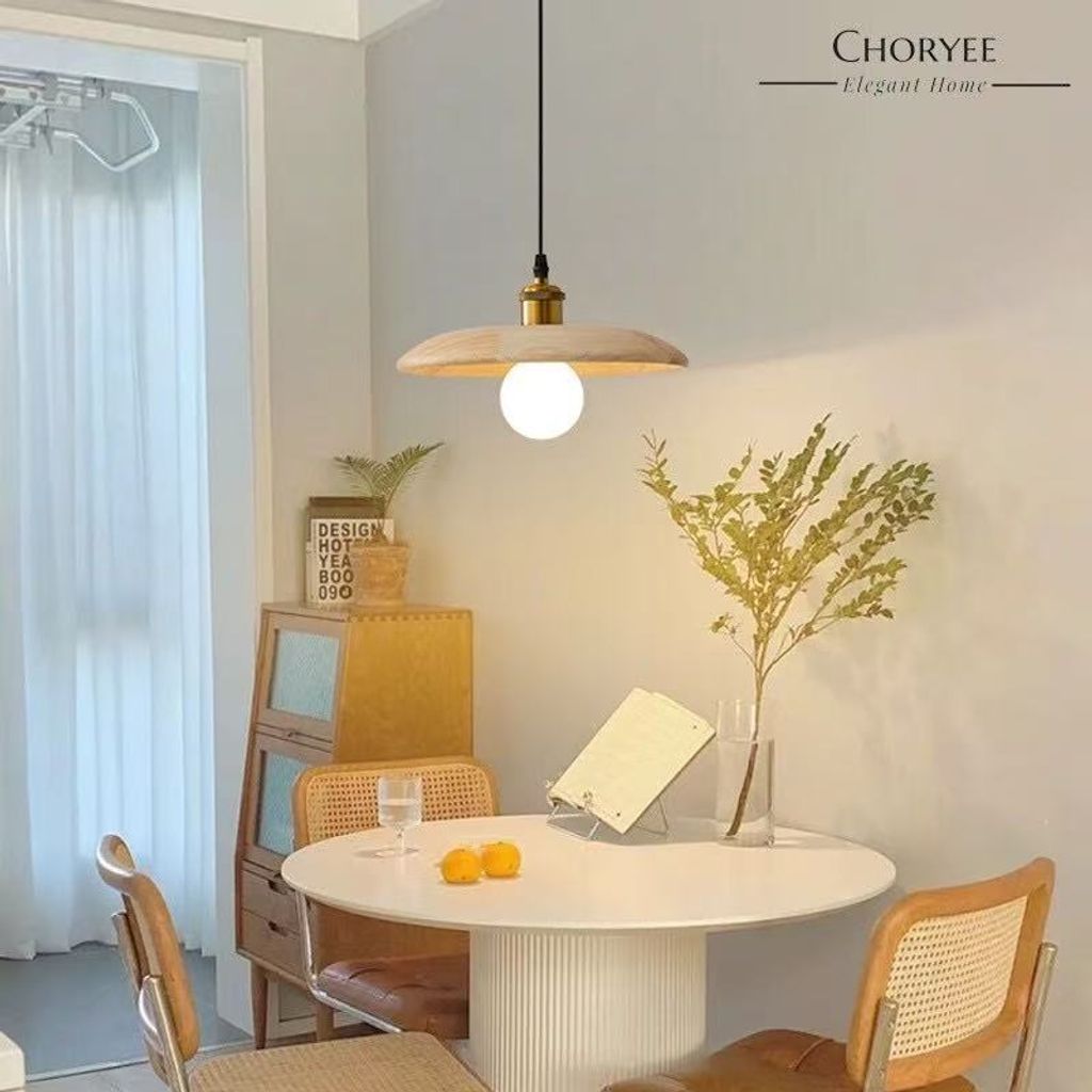 05-choryee-橡膠木吊燈-餐廳-圓桌照明