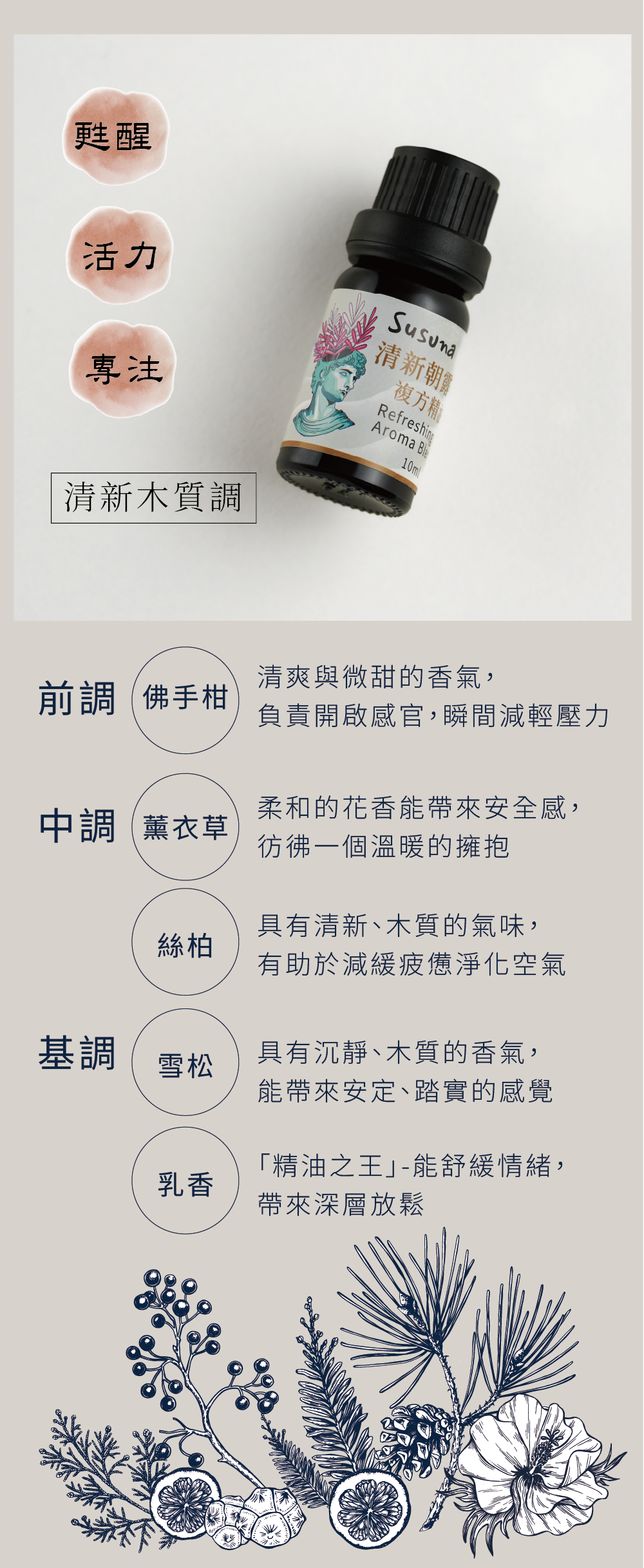 煦徐 susuna 清新朝露複方精油 SPA 芳療