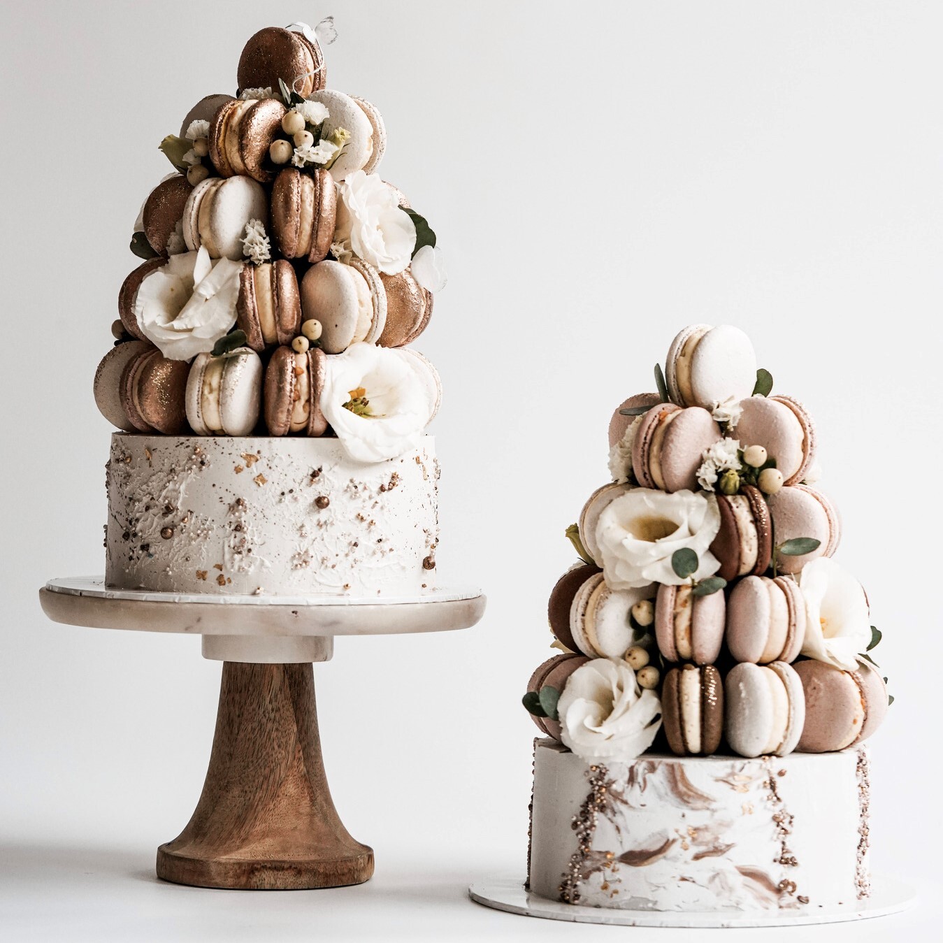 Butercream Drip Cake With Macaron Toppers - Little Buttercup Cakery