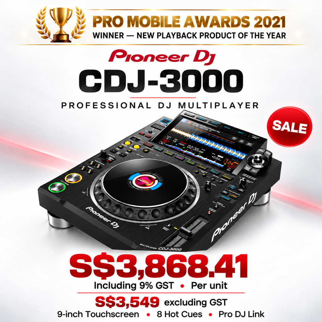 CDJ-3000 sale poster with corrected GST pricing