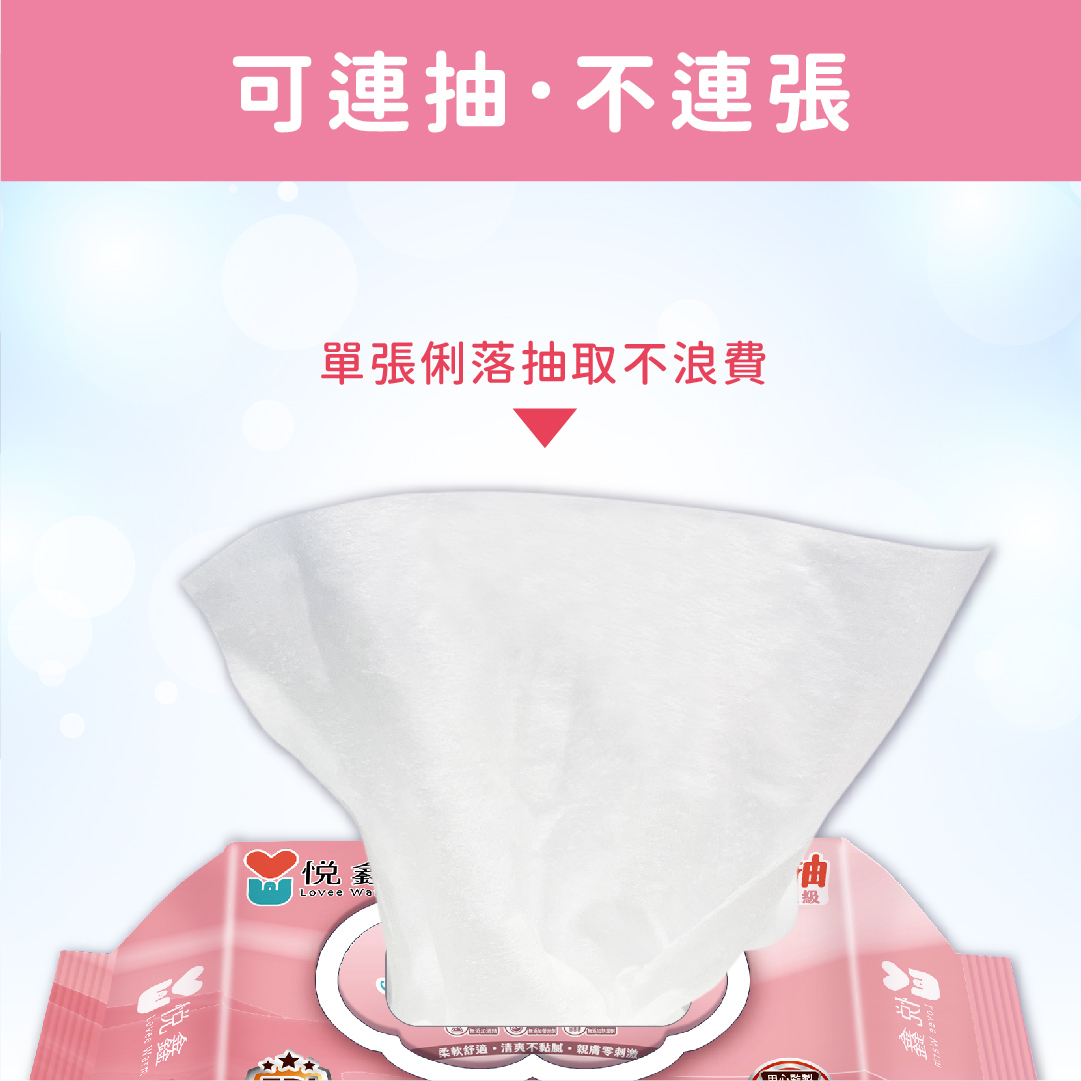 悅鑫 SUPER水感濕紙巾(80抽)粉色款-EDM-06