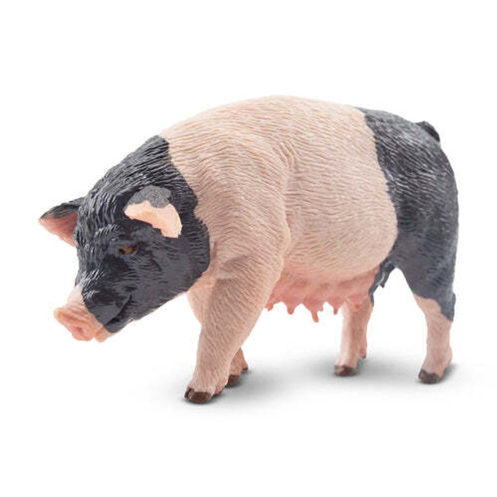 ToymanyStandingGreyFemaleAdultPigFigurineToy-front