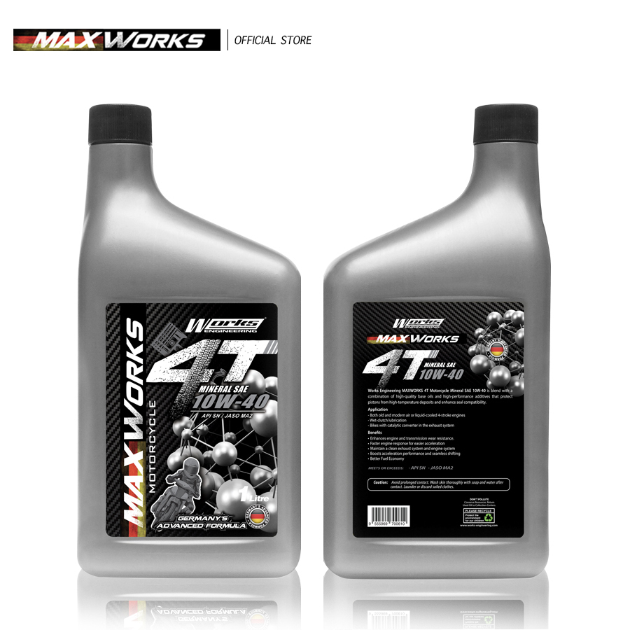 0-1716257571-10W-40+4T+Mineral+Motorcycle+Oil+Maxworks+Works+Engineering+1Liter