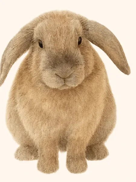Watercolor illustration of an adult lop-eared rabbit