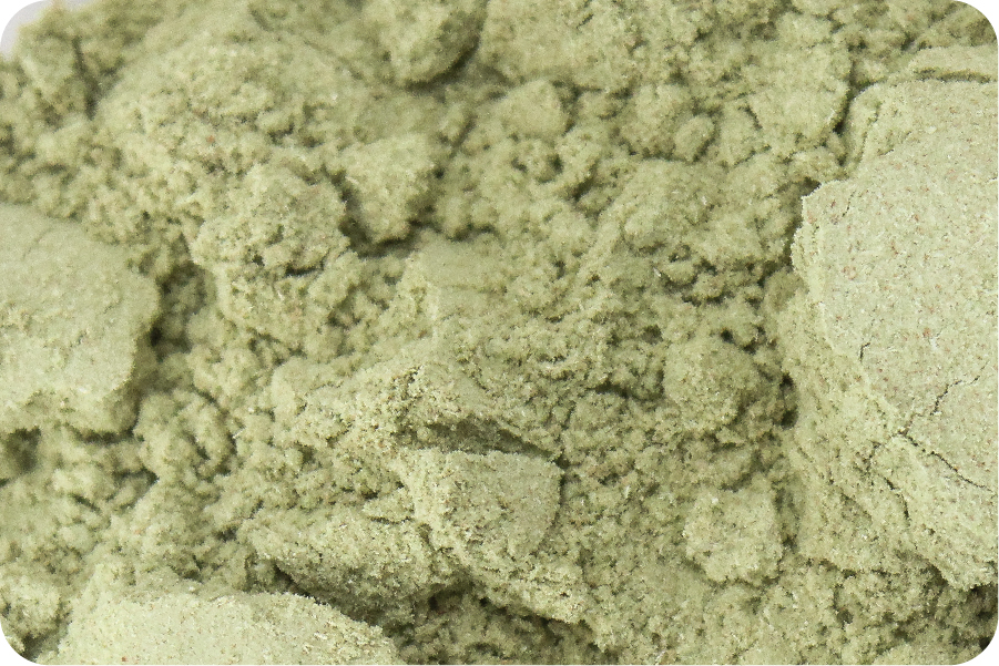 Close-up of Bubble & Pea cell-wall broken hay powder