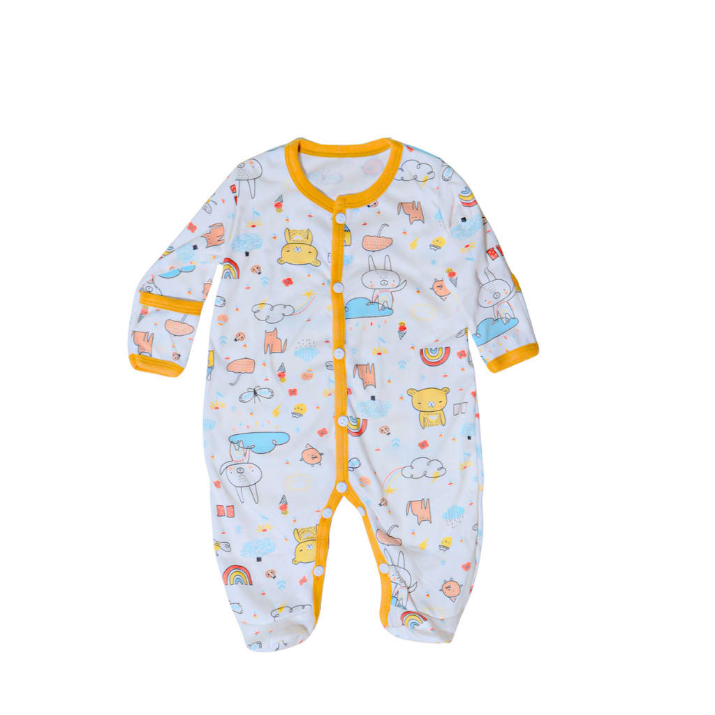 Holabebe Baby Onesie with Button Snap & Mitten Cuffs