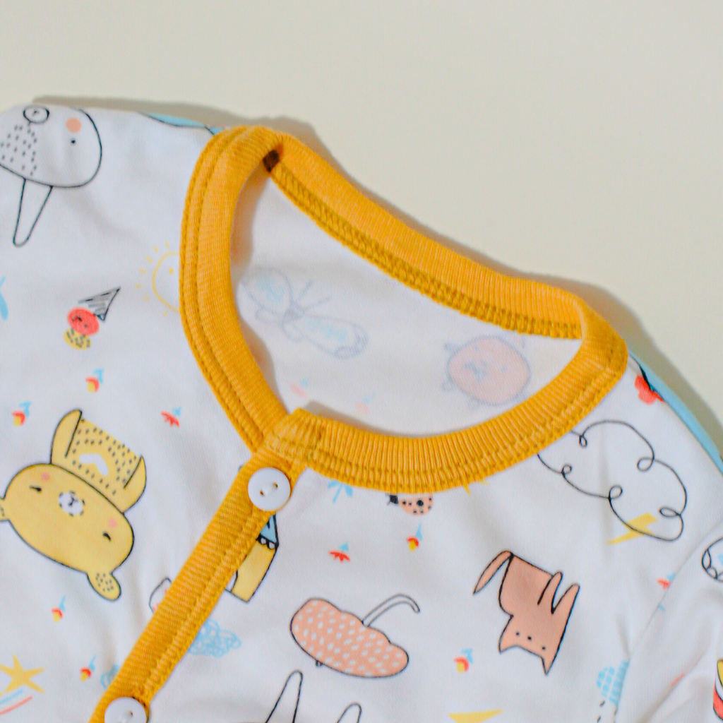 Holabebe Baby Onesie with Button Snap & Mitten Cuffs3