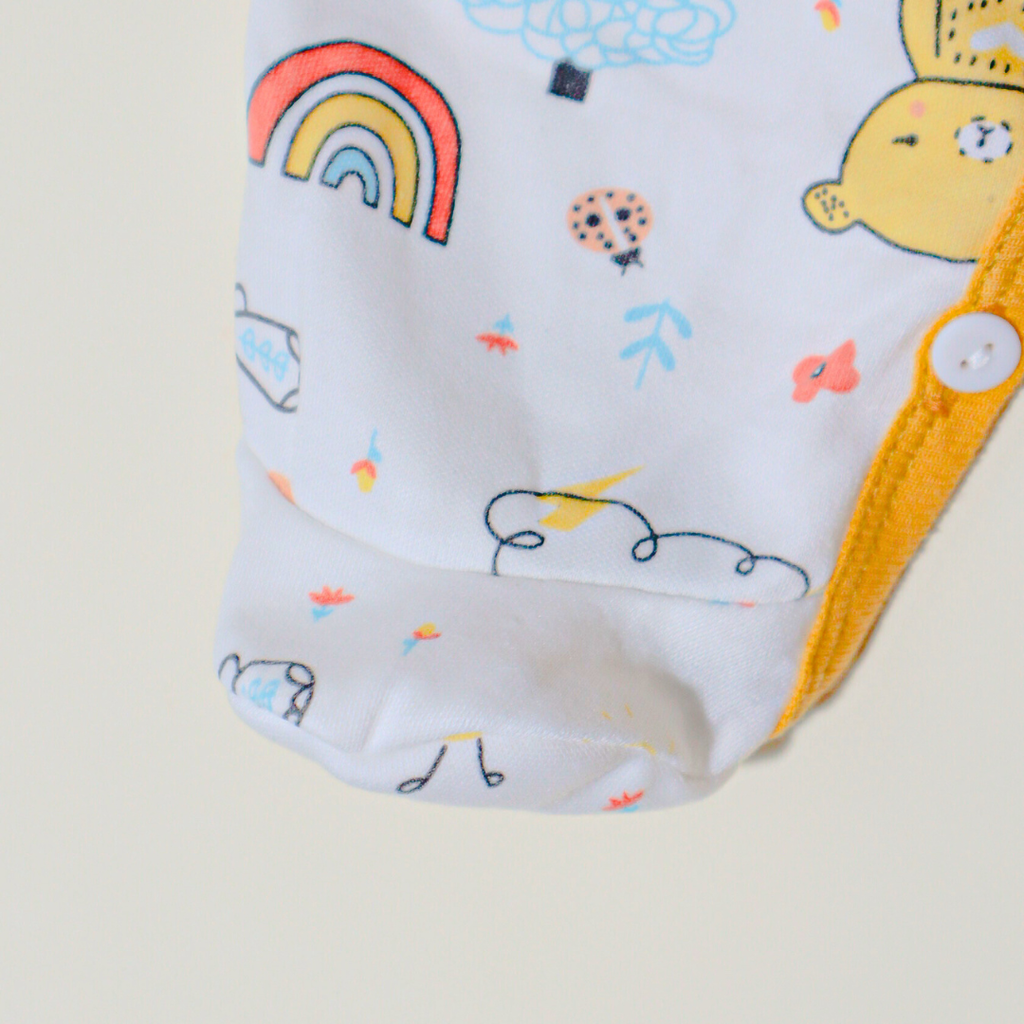 Holabebe Baby Onesie with Button Snap & Mitten Cuffs5