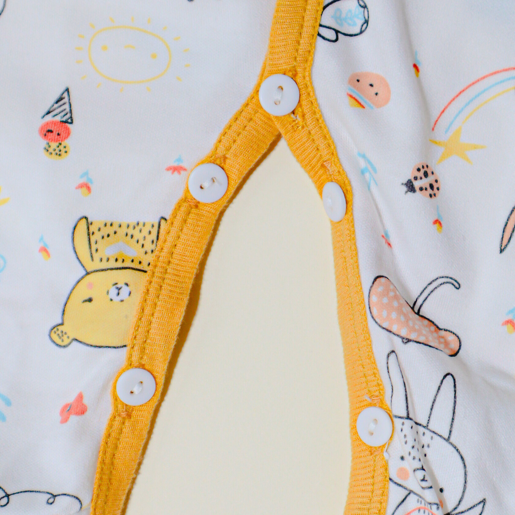 Holabebe Baby Onesie with Button Snap & Mitten Cuffs4