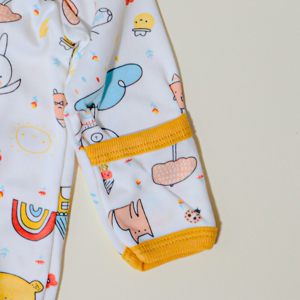 Holabebe Baby Onesie with Button Snap & Mitten Cuffs6