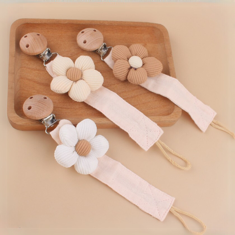 Holabebe Flower Canvas Pacifier Clip2