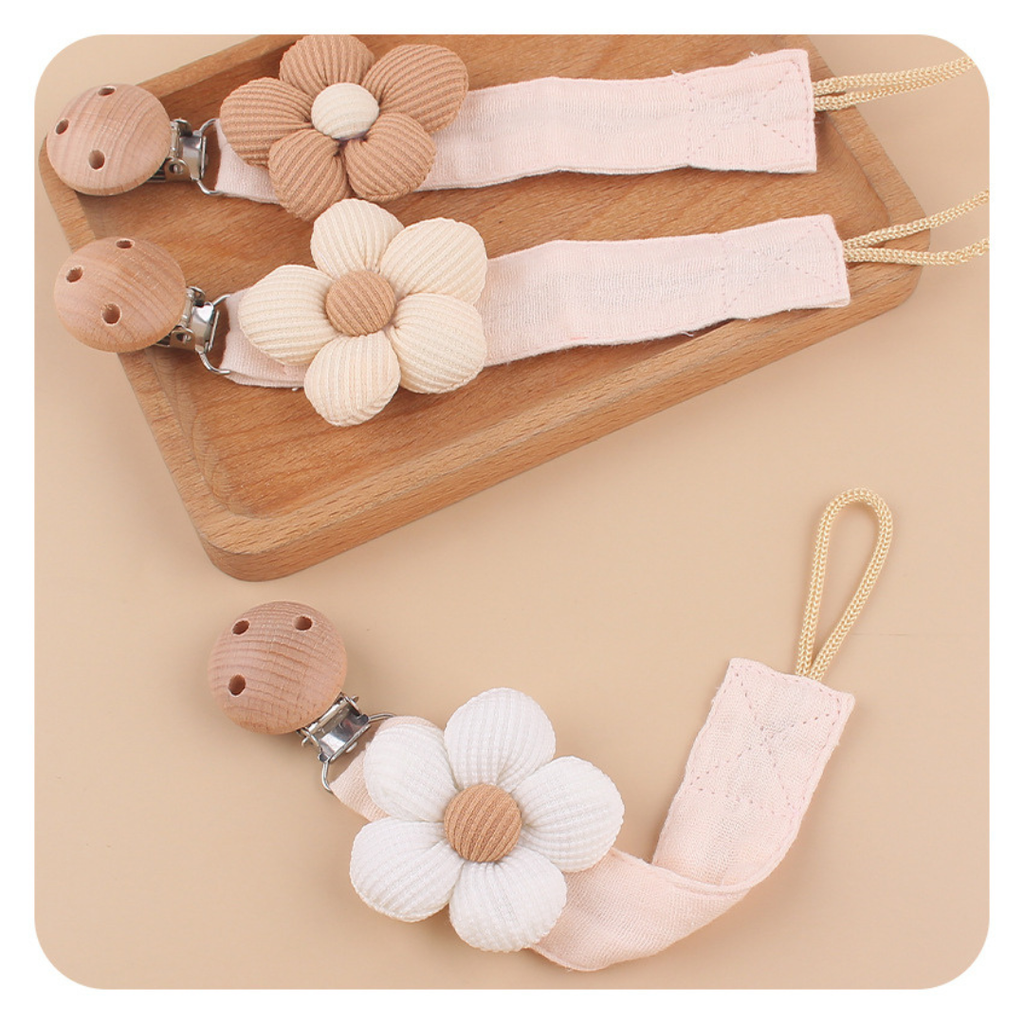 Holabebe Flower Canvas Pacifier Clip3