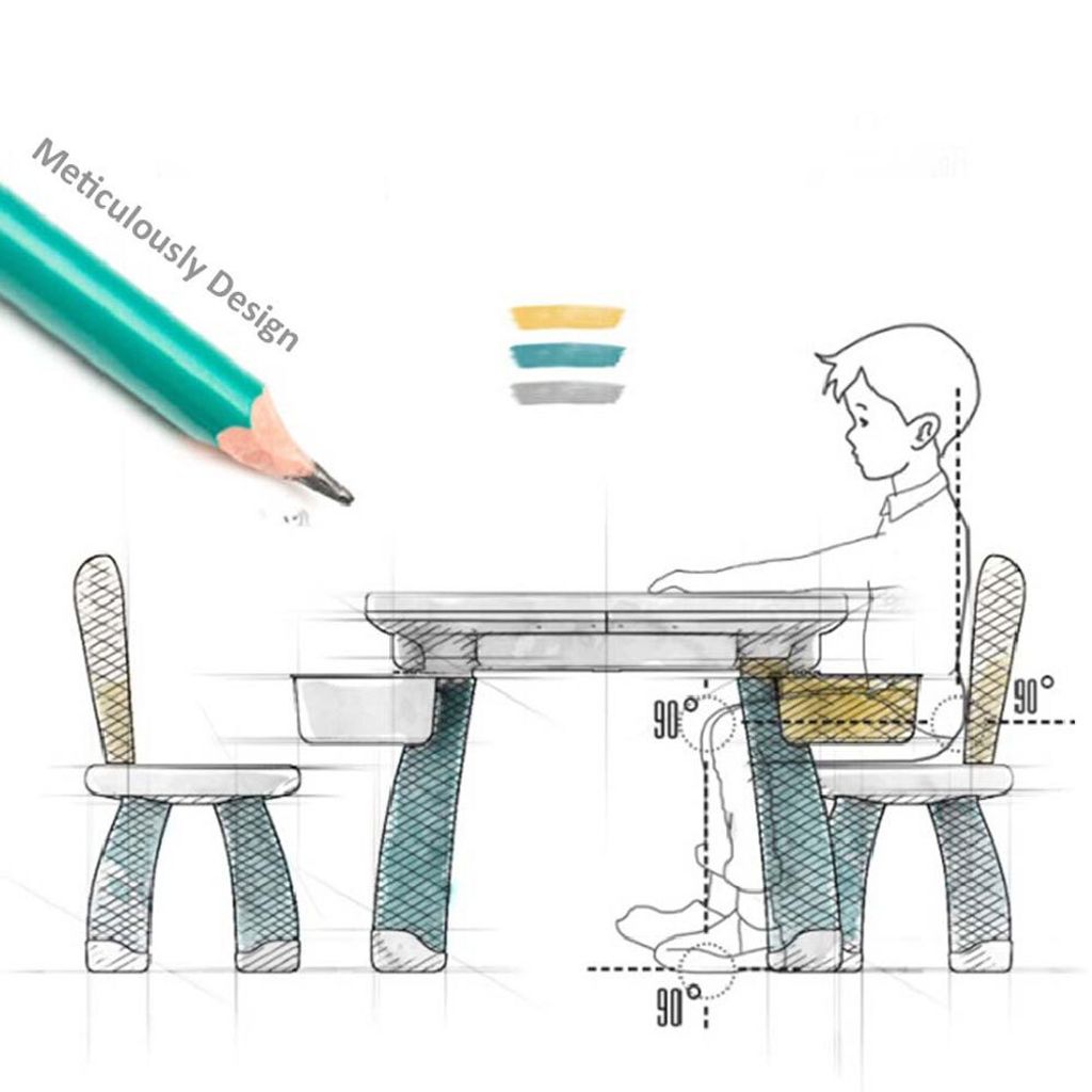 KIds Multi Activity Building Block Table & Chair Set4