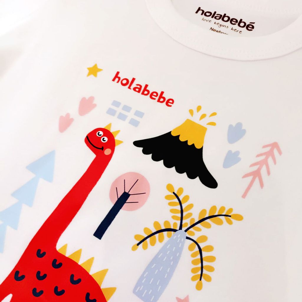 Holabebe Baby Romper Dinosaur Print2