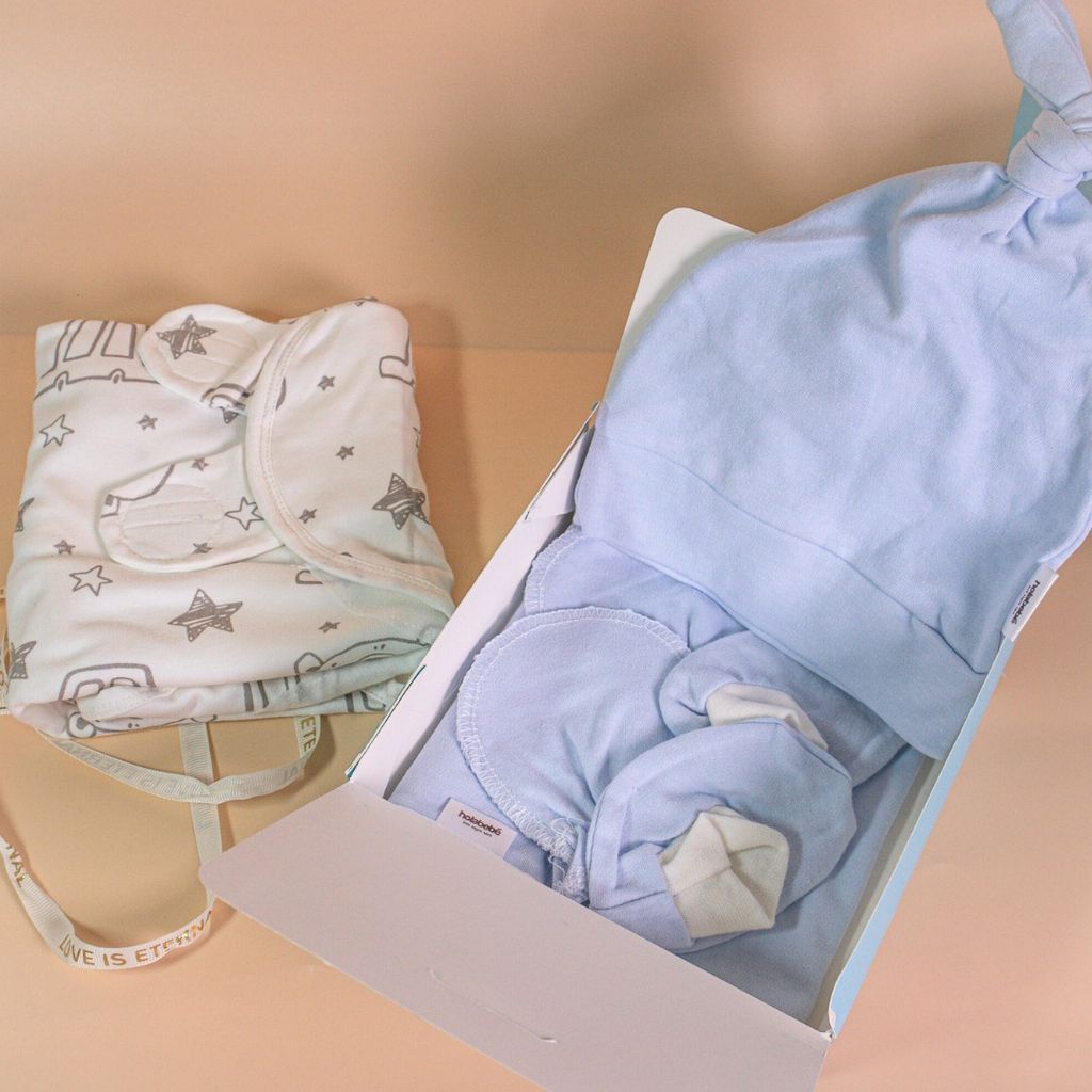 Holabebe Newborn Hello Baby Gift Set - Swaddle Wrap2