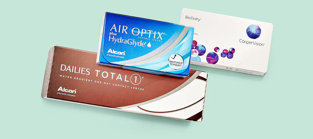 What is the Differences of Biofinity Contacts and Dailies Total 1?