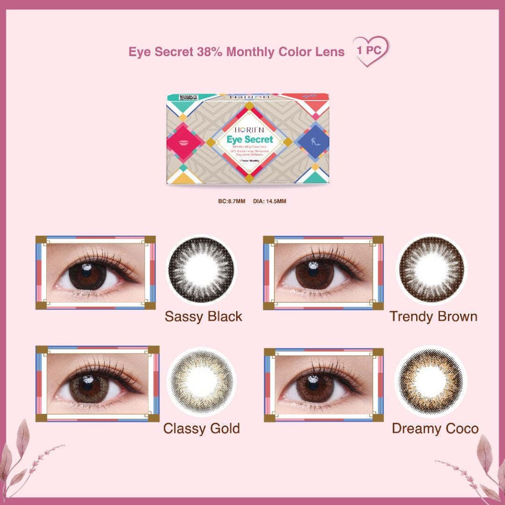 Eye Secret Colour Big Eyes Monthly 1 Lens Colour Lenses top optical shop near me best price online shop for contact lenses colour swatches