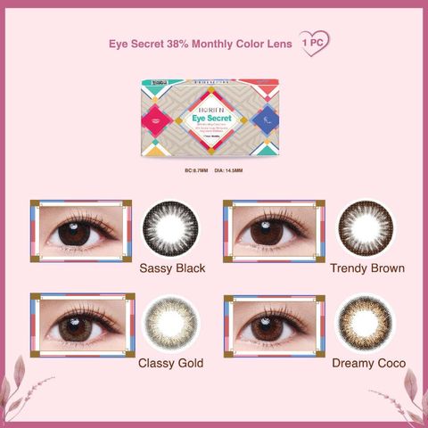 Eye Secret Colour Big Eyes Monthly 1 Lens Colour Lenses top optical shop near me best price online shop for contact lenses colour swatches