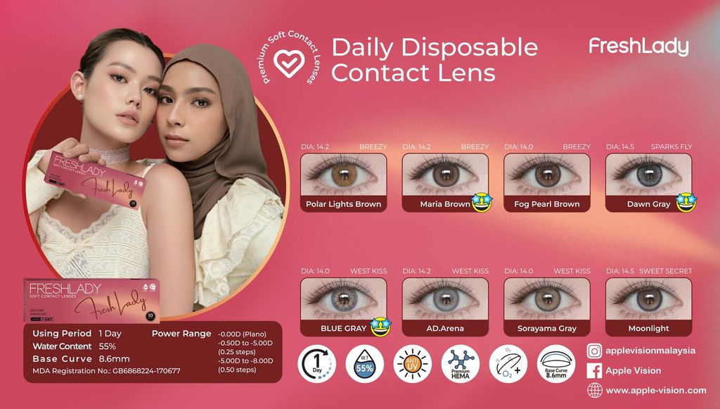 Fresh lady Contact Lens box best online shop retail optical contact model image