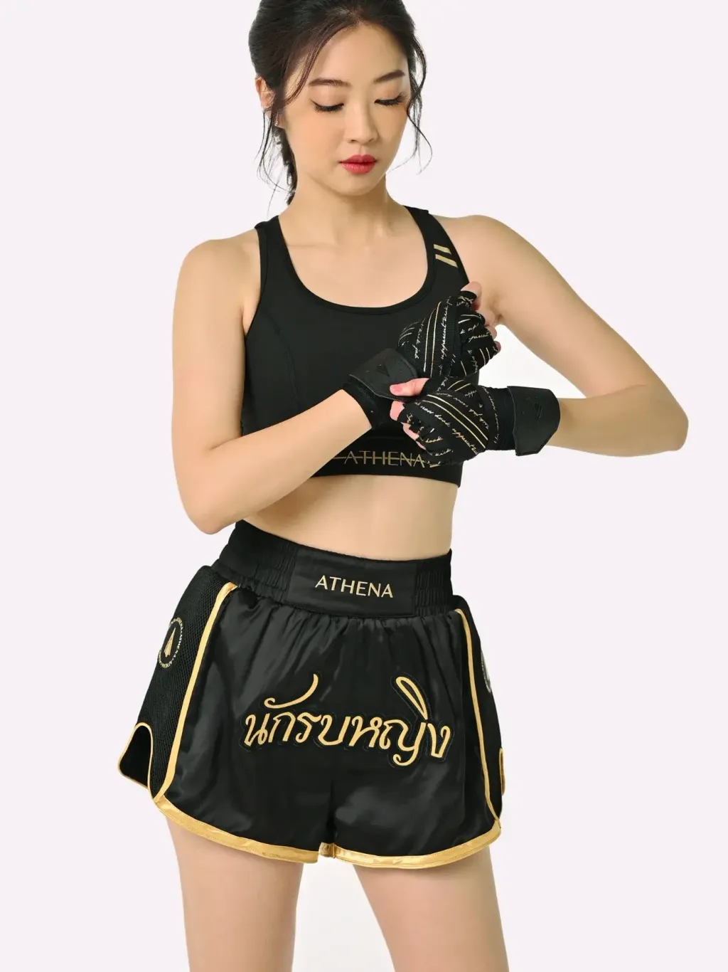 athena-fightwear-artemisia-womens-muay-thai-shorts-blackgold-1