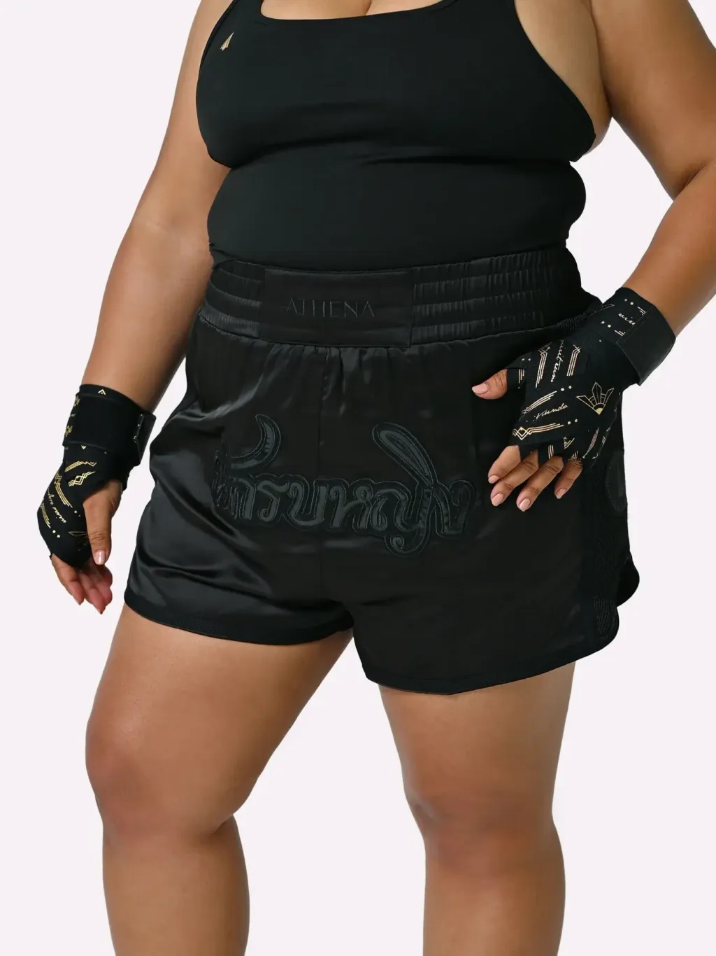 athena-fightwear-artemisia-womens-muay-thai-shorts-all-black-1