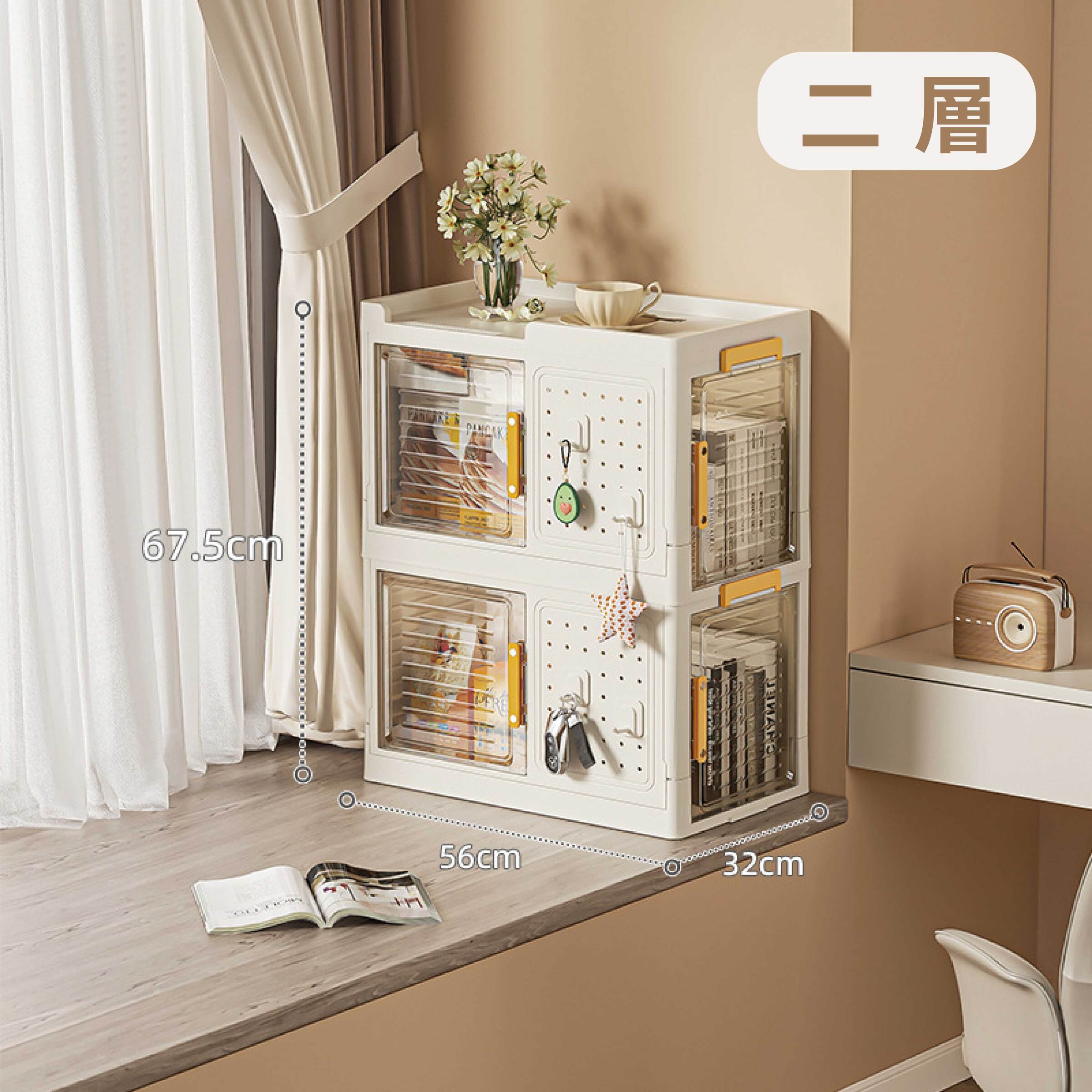 二層{附兩個掛勾+萬向輪}